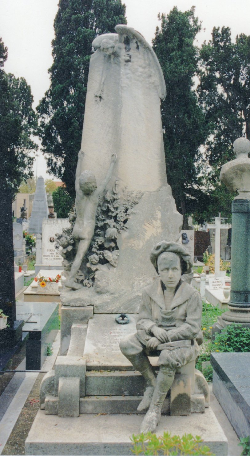 Giovane/ angelo con giglio (monumento funebre)