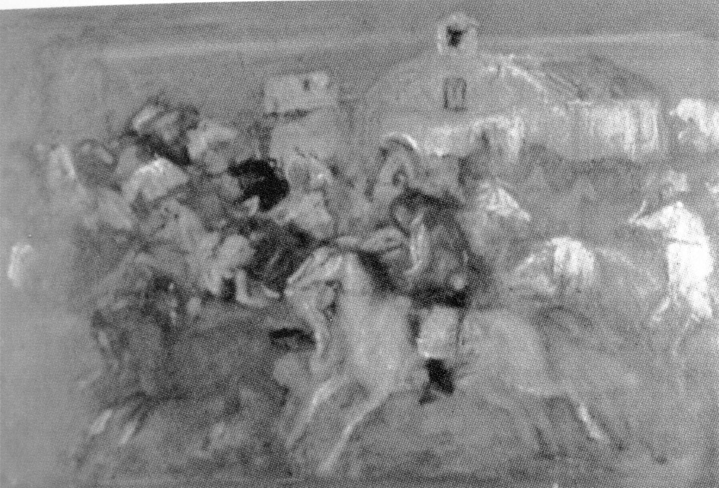 cavalli e cavalieri (dipinto) di Manca Pietro Antonio (secondo quarto sec. XX)