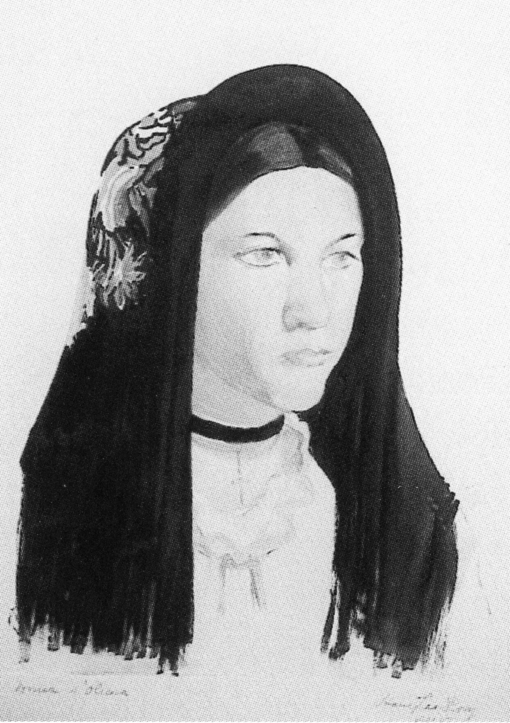 Donna d'oliena, figura femminile (stampa)