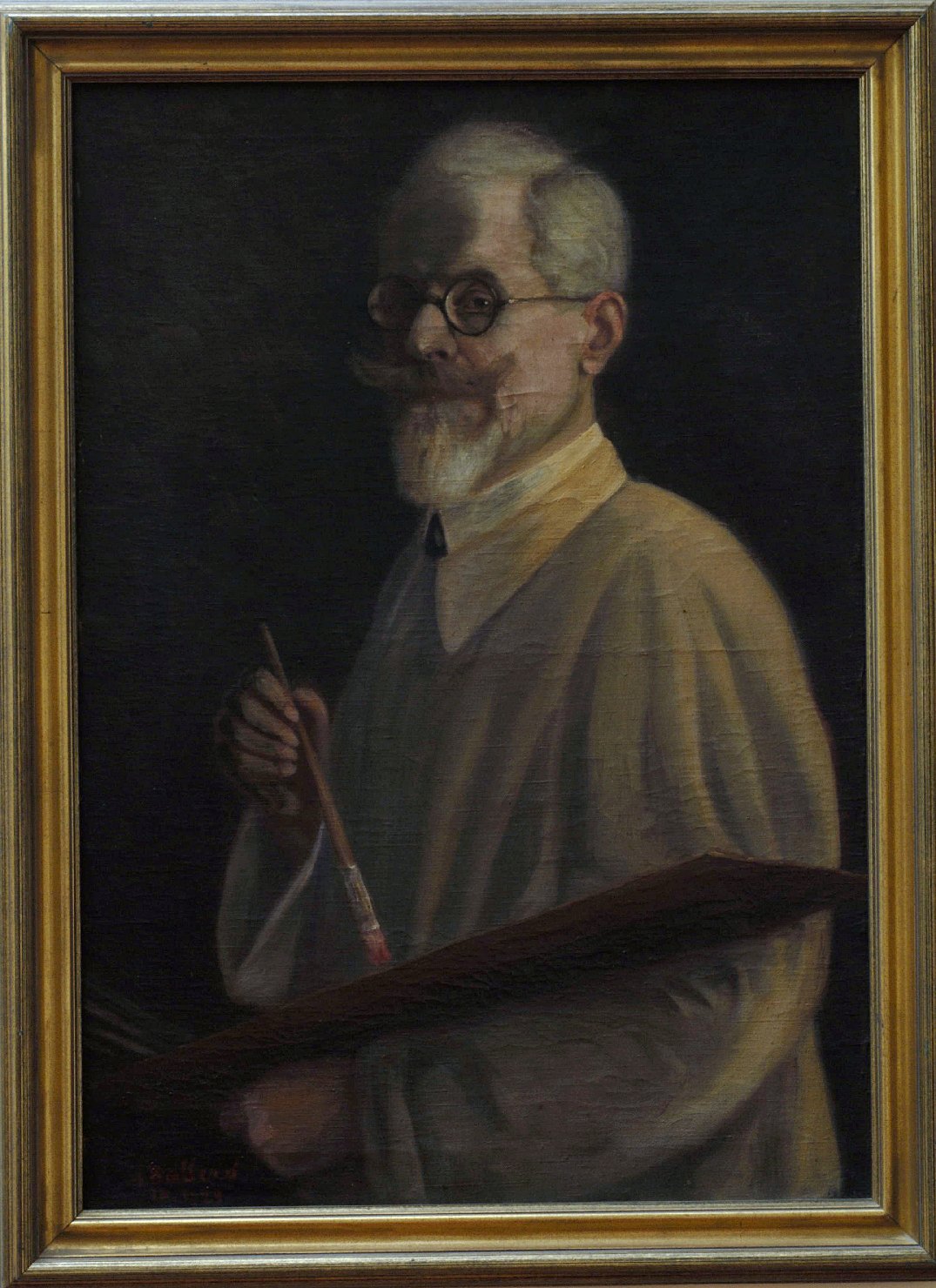 Autoritratto, ritratto d'uomo (dipinto) di Ballero Antonio (prima metà sec. XX)