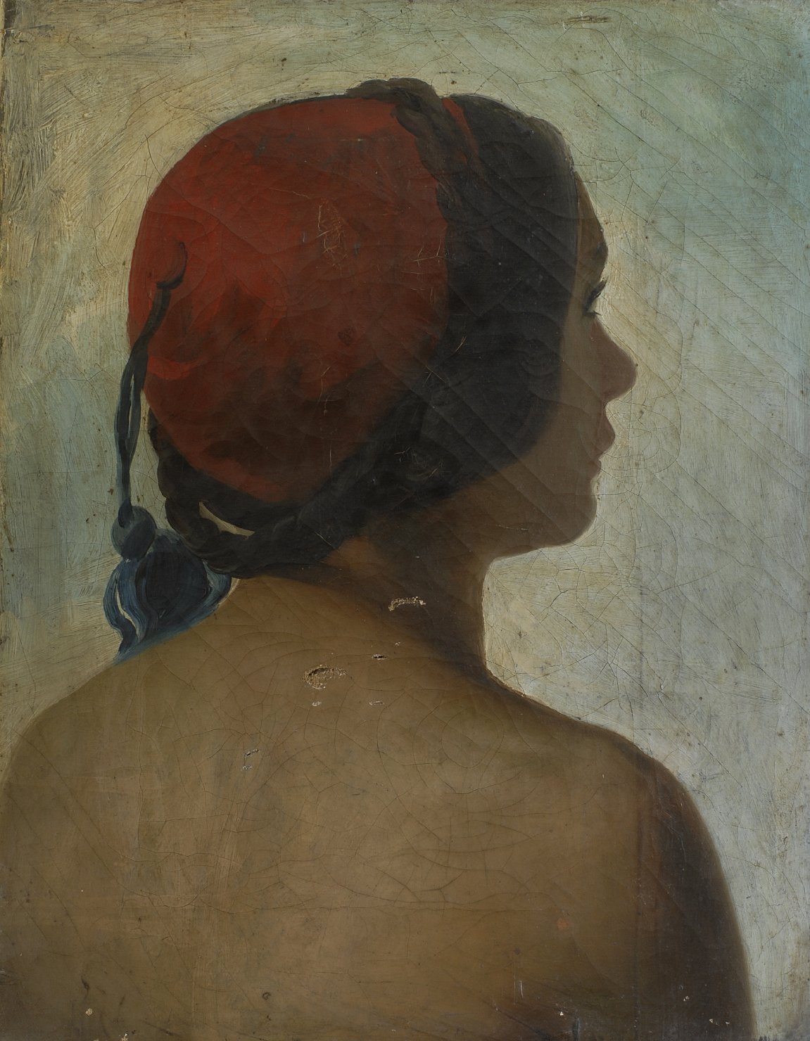 Araba vista di spalle, testa di donna (dipinto)