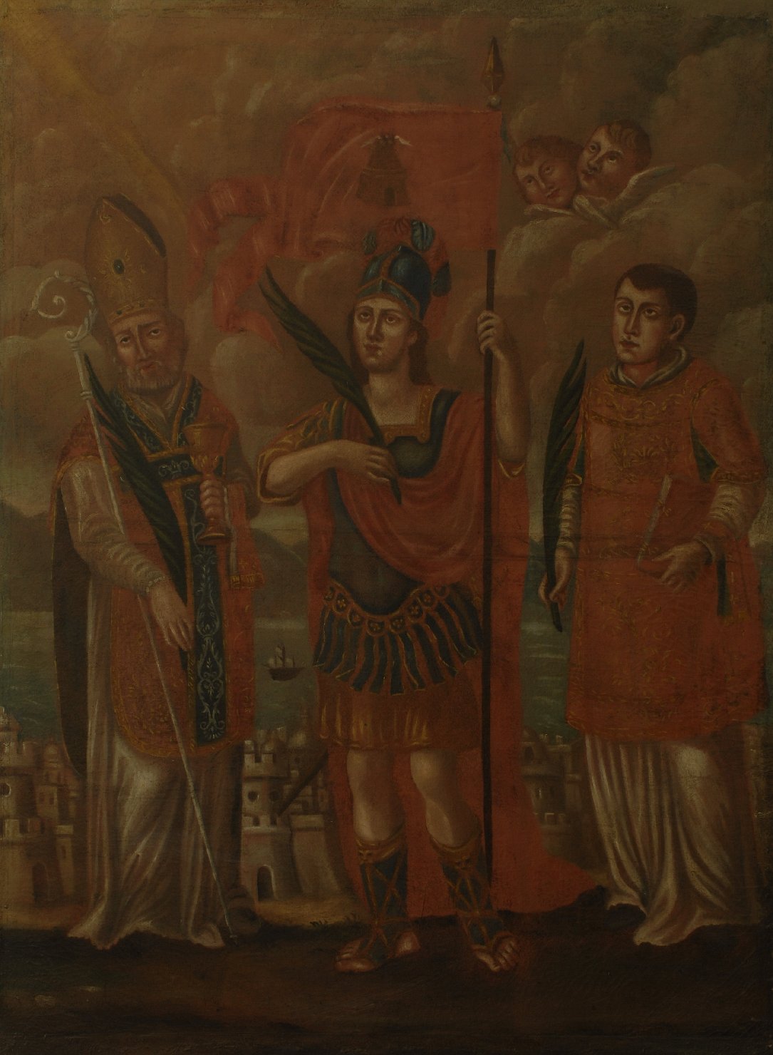 I tre martiri turritani, santi gavino, proto e gianuario. (dipinto)
