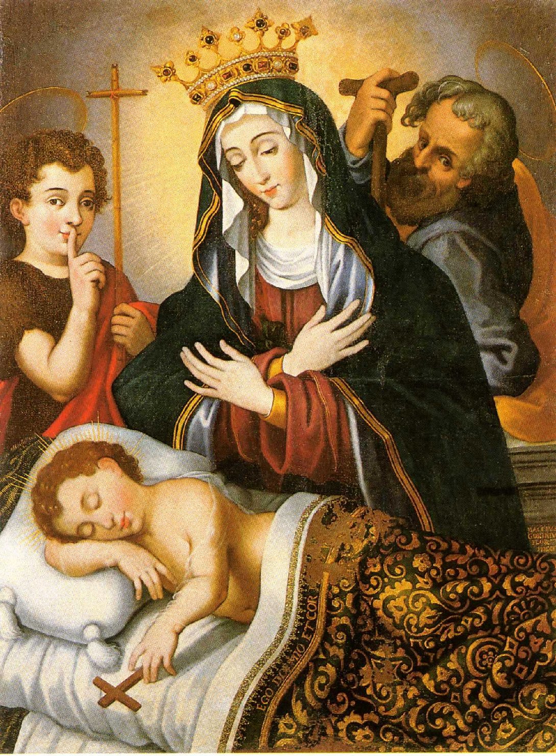 Vergine de sos isconsolados, sacra famiglia con san giovanni battista bambino (dipinto)