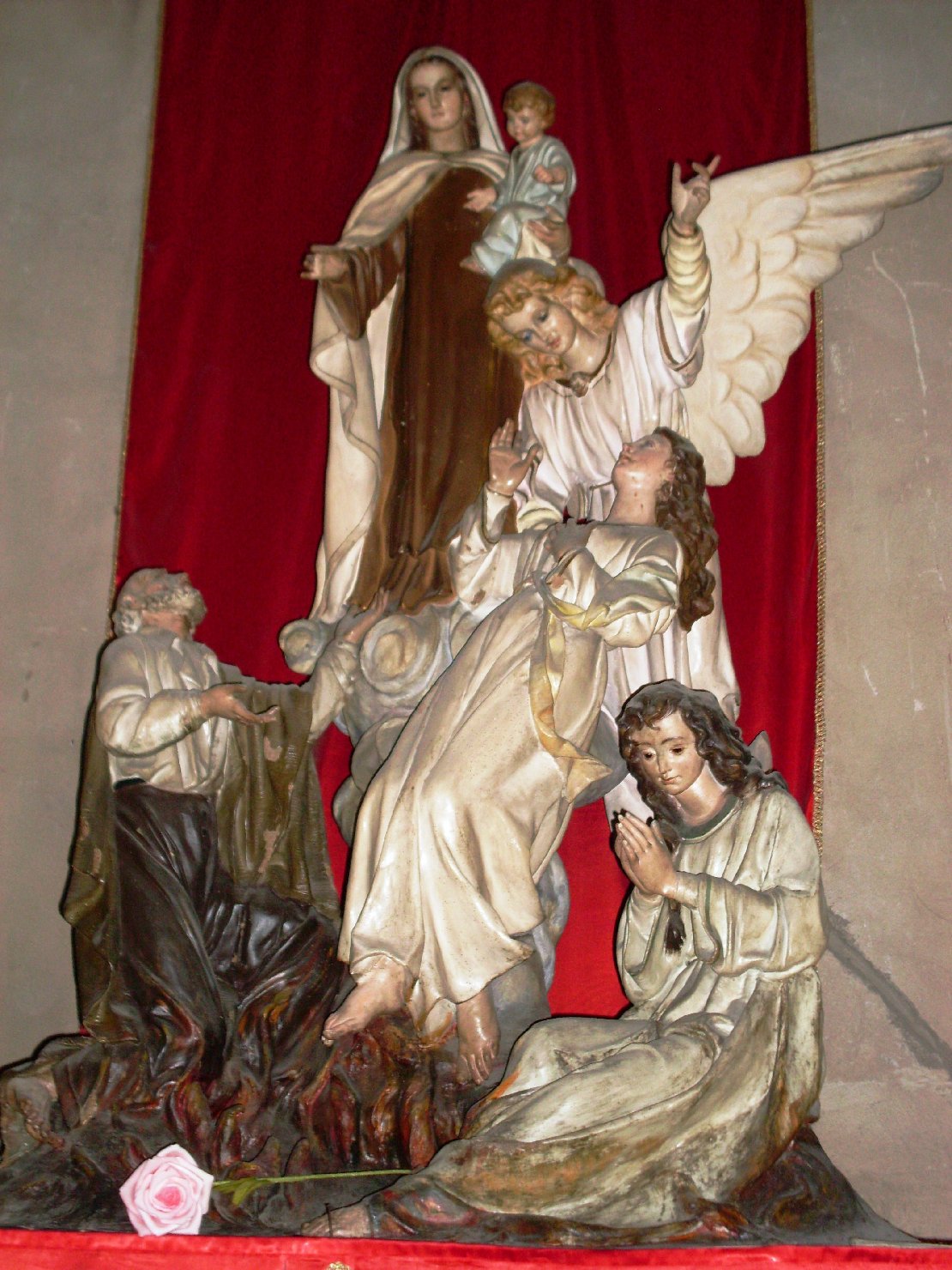 Madonna con bambino, angeli e anime purganti (gruppo scultoreo)