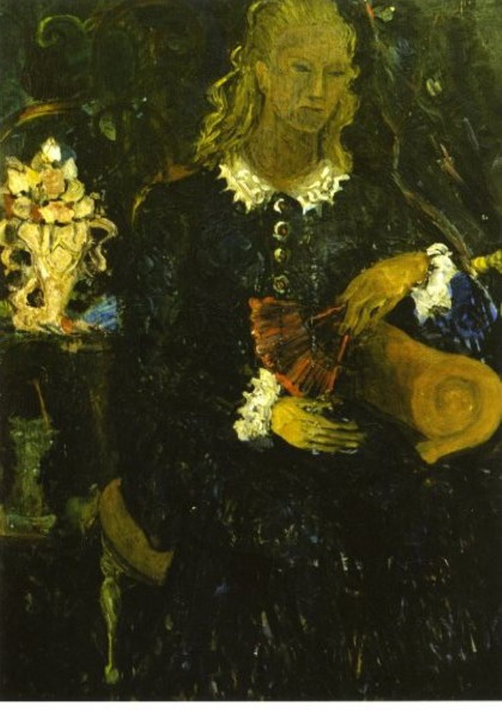 La signorina del salotto antico, interno con figura femminile (dipinto)