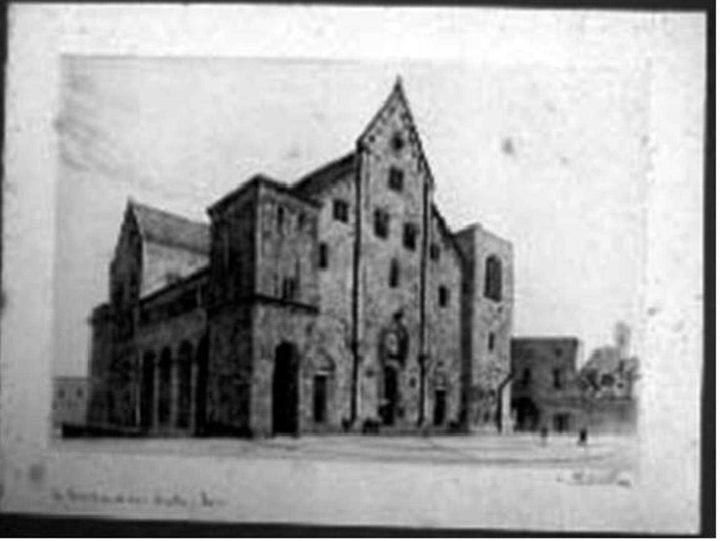 La basilica di san nicola - bari, veduta della basilica di san nicola di bari (stampa)