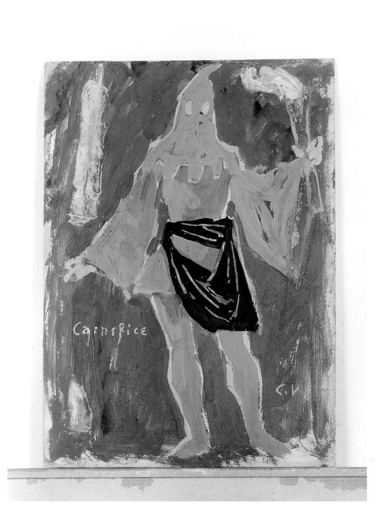 costume per personaggio maschile (disegno, elemento d'insieme) di Vagnetti Giovanni (sec. XX)