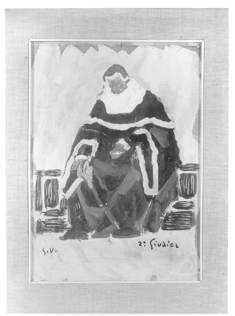 costume per personaggio maschile (disegno, elemento d'insieme) di Vagnetti Giovanni (sec. XX)