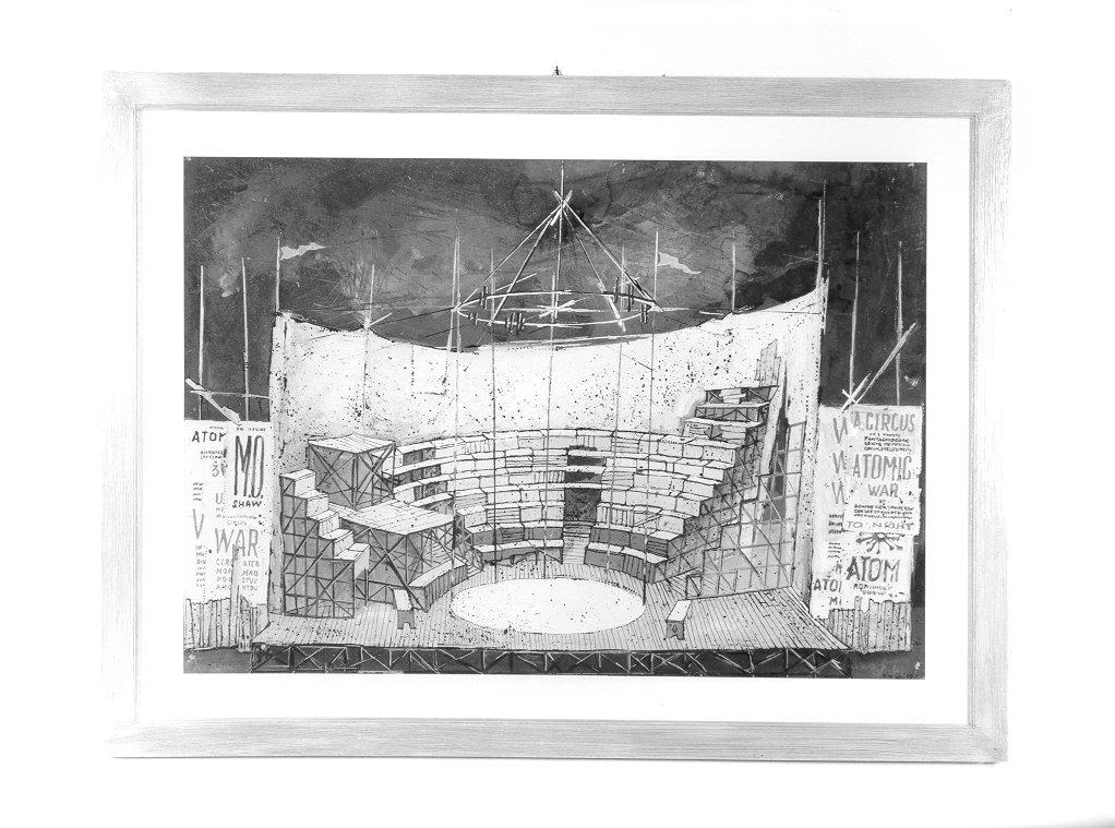 platea semicircolare su palco (disegno, elemento d'insieme) di Polidori Gianni (sec. XX)