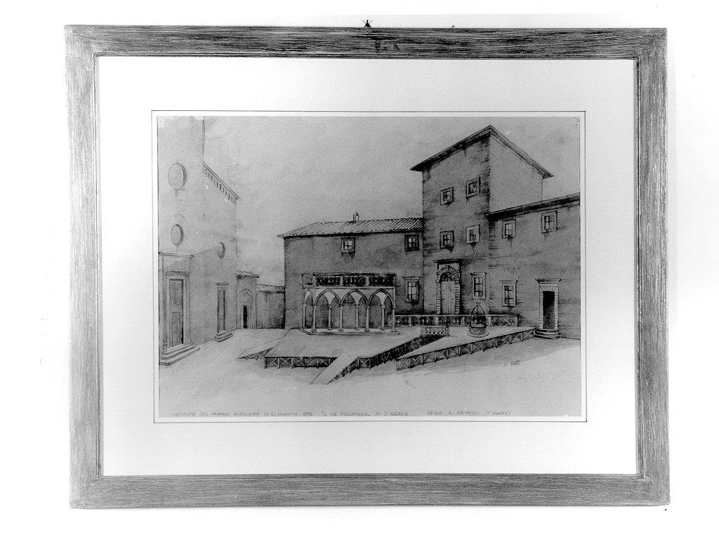 elementi architettonici e scenografia (disegno, elemento d'insieme) di Buti Aldo (sec. XX)