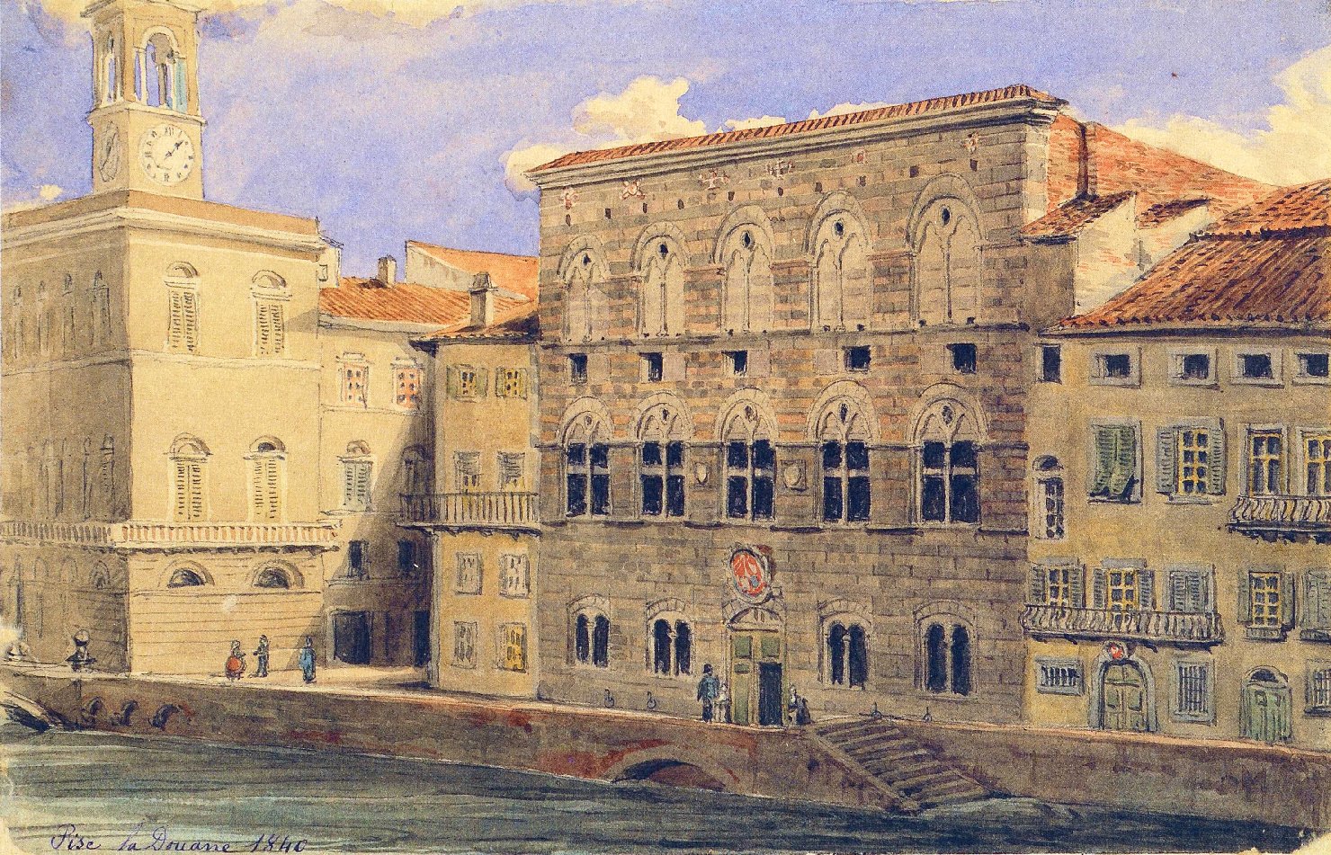 Il Palazzo Gambacorti, il Palazzo Gambacorti (disegno, opera isolata) - ambito francese (sec. XIX)