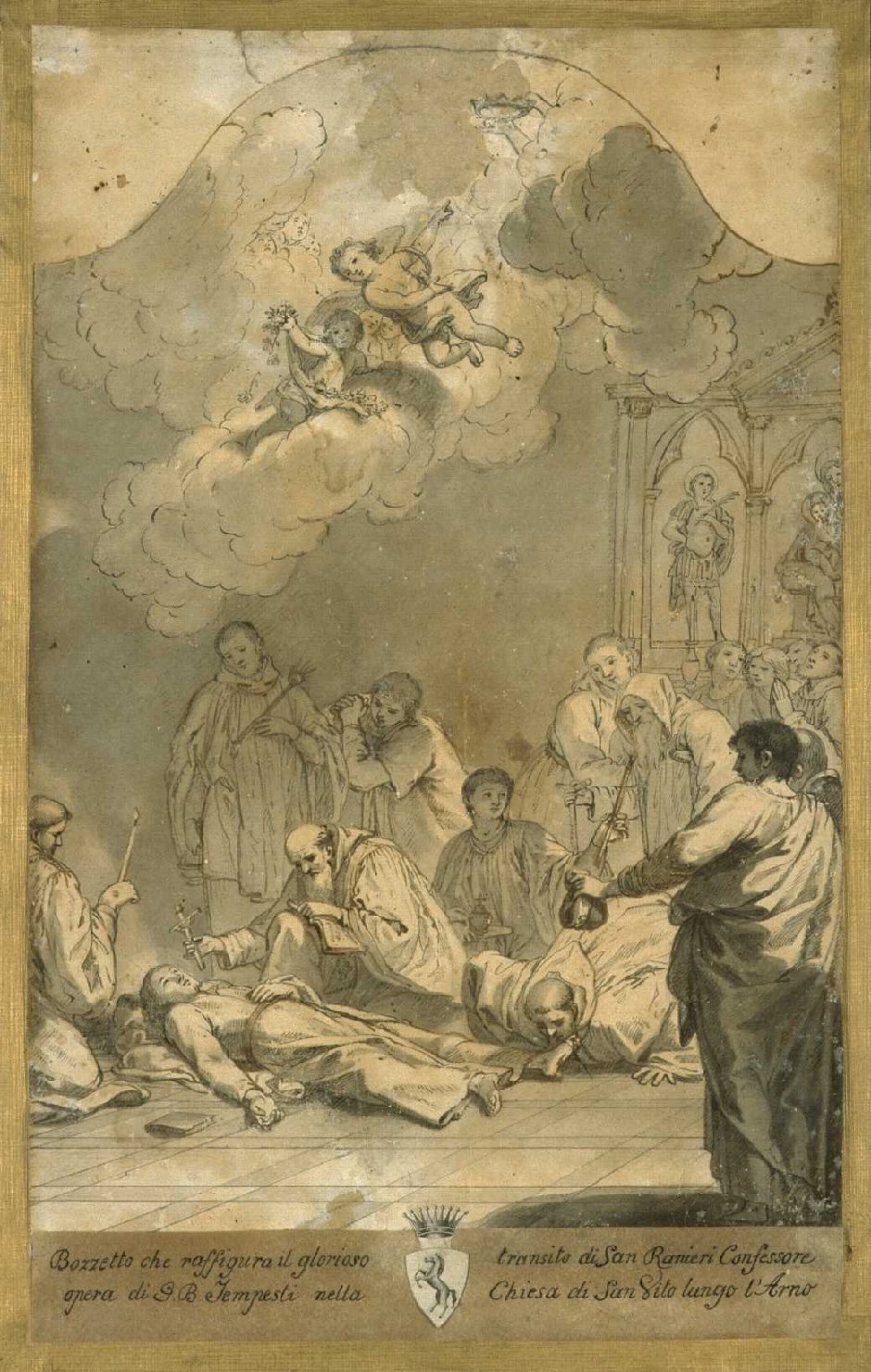 Transito di S. Ranieri, transito di San Ranieri (disegno, opera isolata) di Tempesti Giovanni Battista (sec. XVIII)