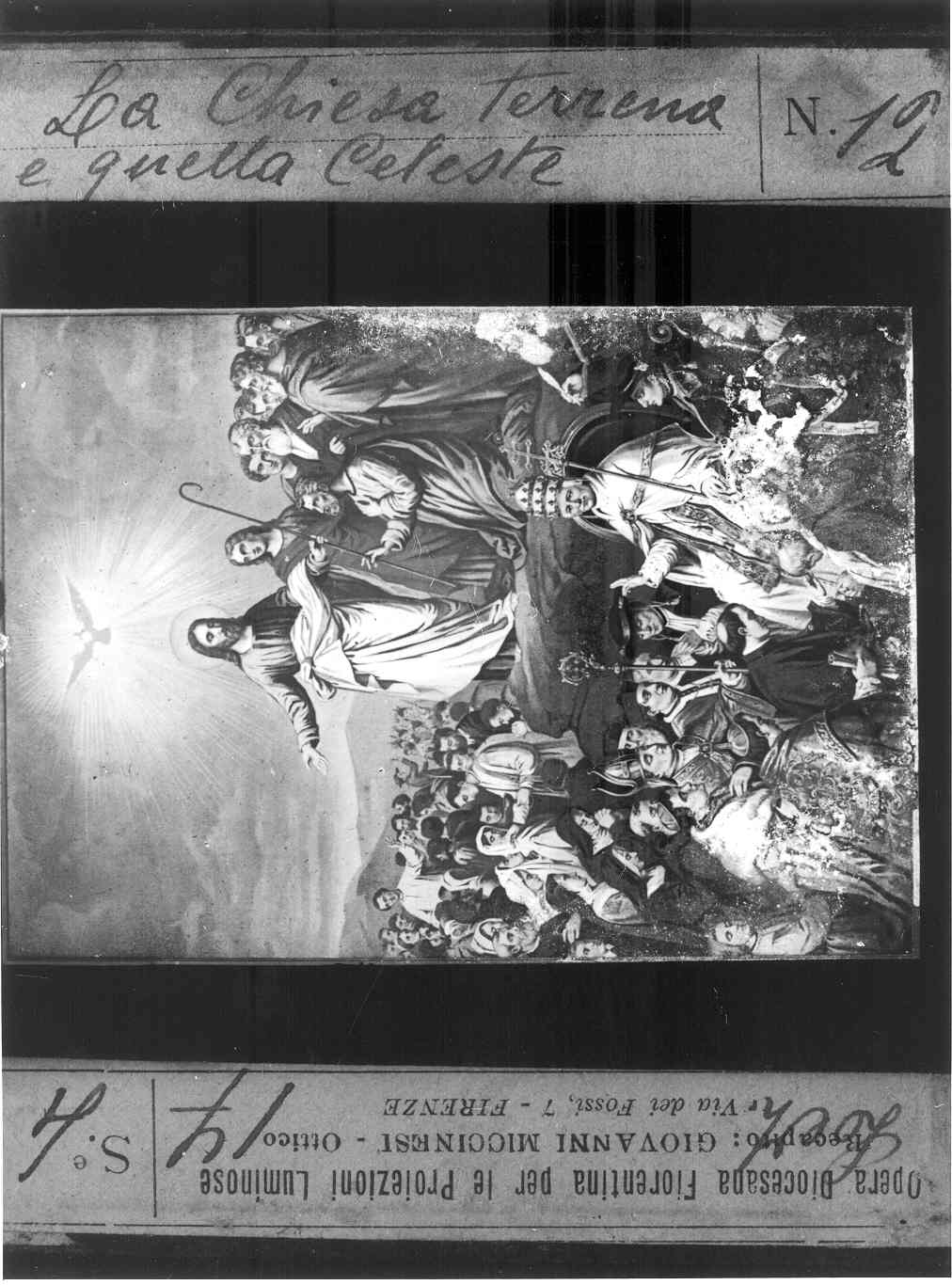 CHIESA TERRENA E CELESTE (diapositiva) di Anonimo (prima metà XX)