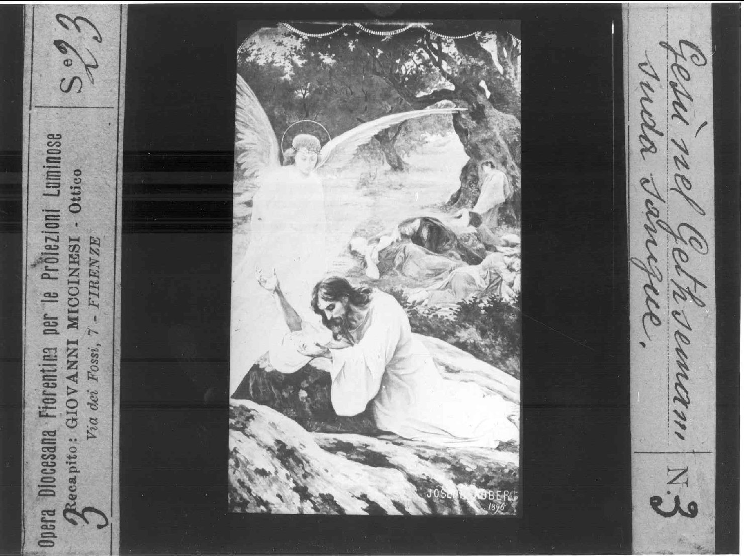 ORAZIONE DI CRISTO NELL'ORTO DI GETHSEMANI (diapositiva) di Anonimo (prima metà XX)