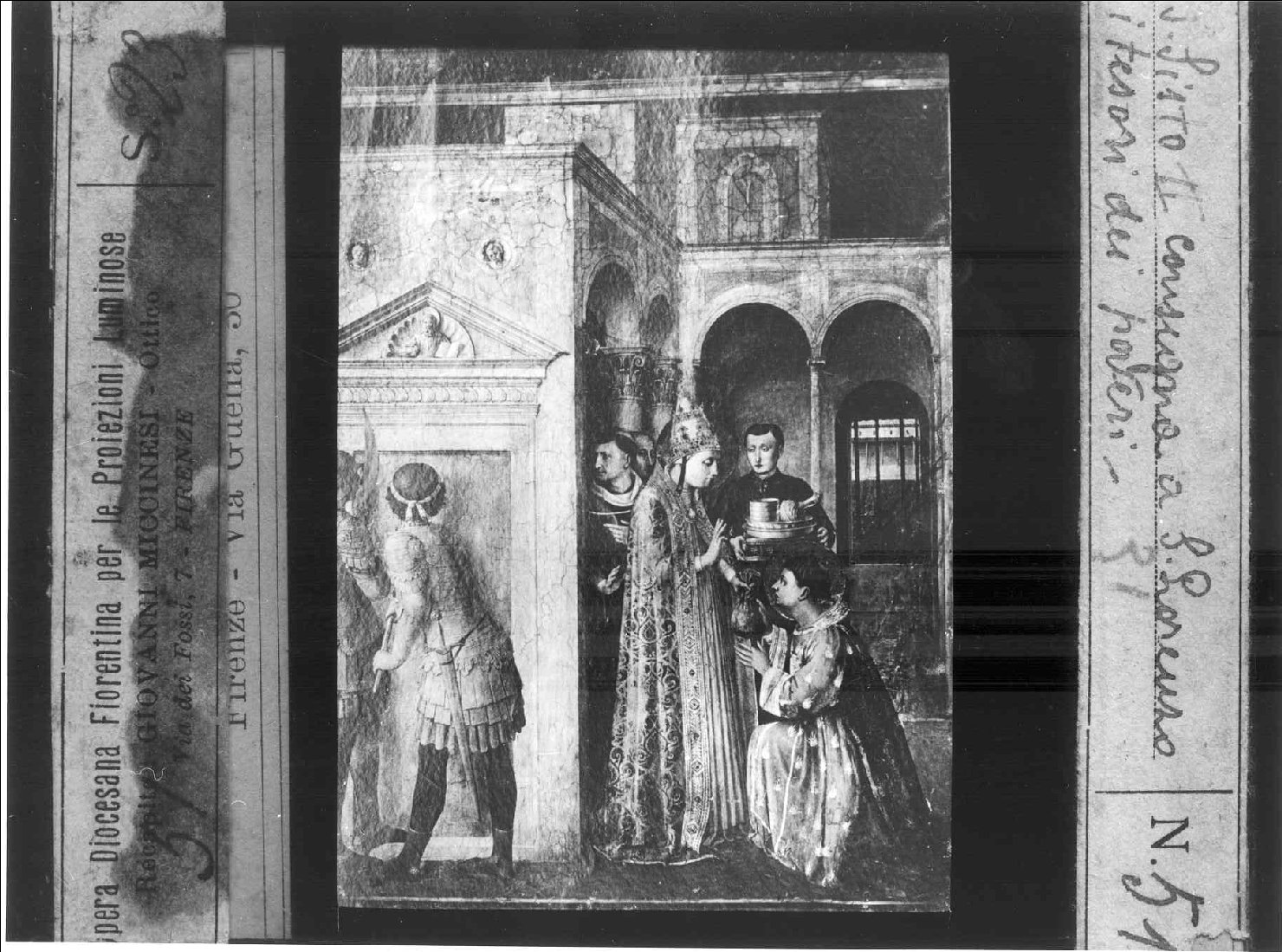 S. LORENZO E I TESORI DEI POVERI (diapositiva) di Anonimo (prima metà XX)