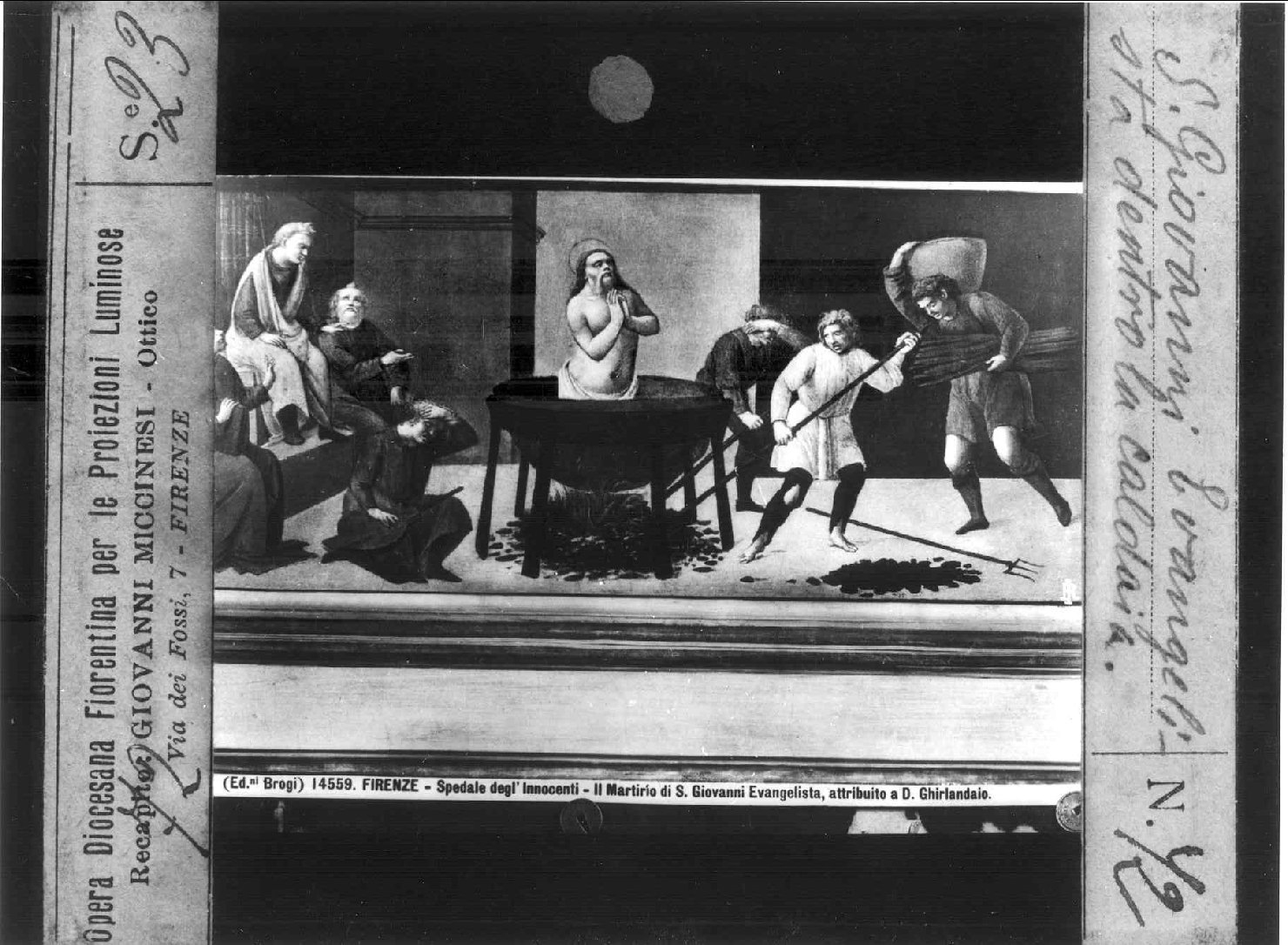 MARTIRIO DI S. GIOVANNI EVANGELISTA (diapositiva) di Anonimo (prima metà XX)