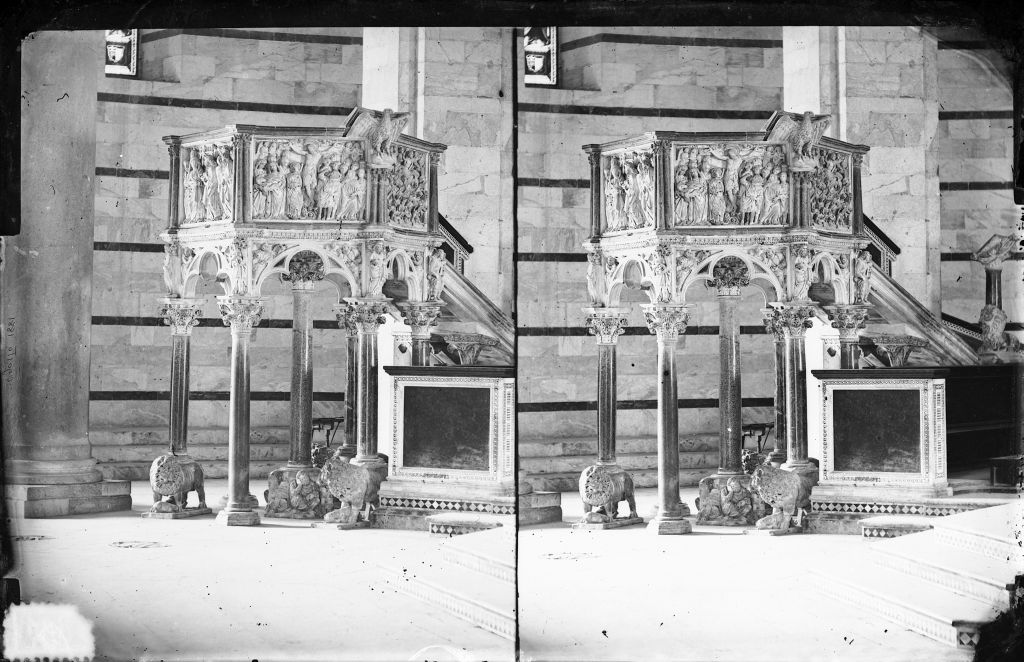 Pisa - Battistero - Pergamo (negativo) di Nicola Pisano, Lint, Enrico van (seconda metà XIX)