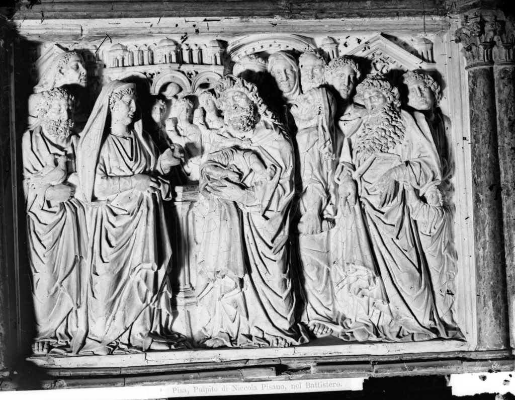Pisa - Battistero - Pergamo (negativo) di Nicola Pisano, Lint, Enrico van (seconda metà XIX)