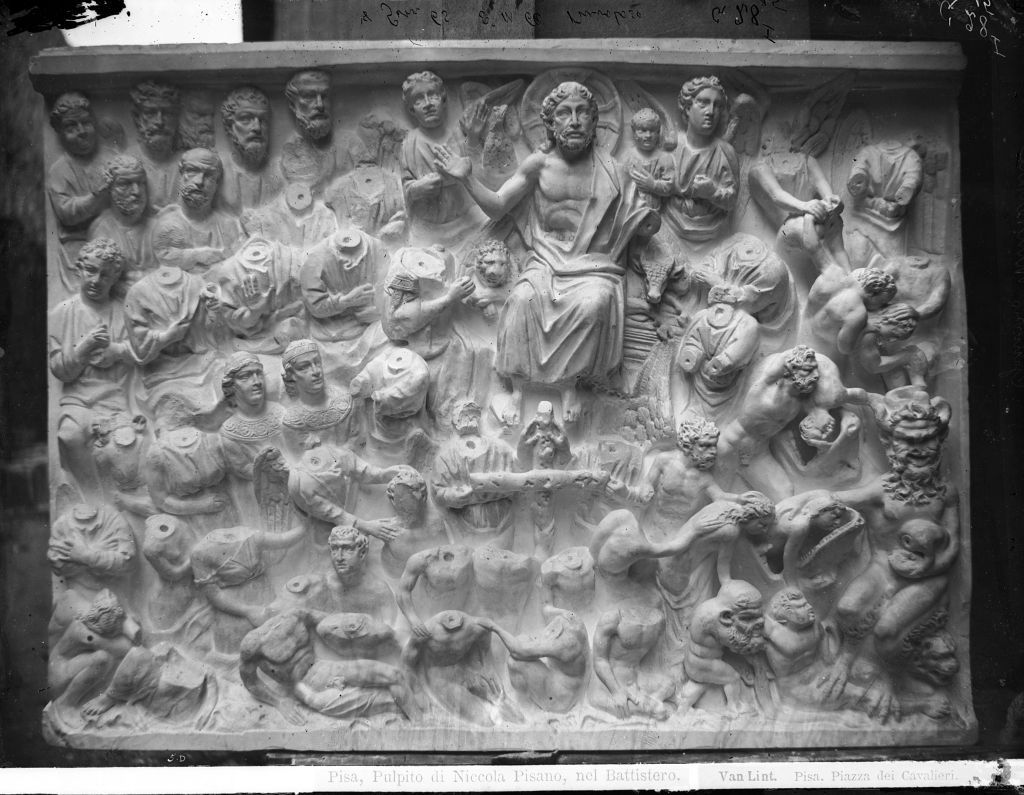 Pisa - Battistero - Pergamo (negativo) di Nicola Pisano, Arnolfo di Cambio, Giovanni Pisano, Lint, Enrico van (terzo quarto XIX)
