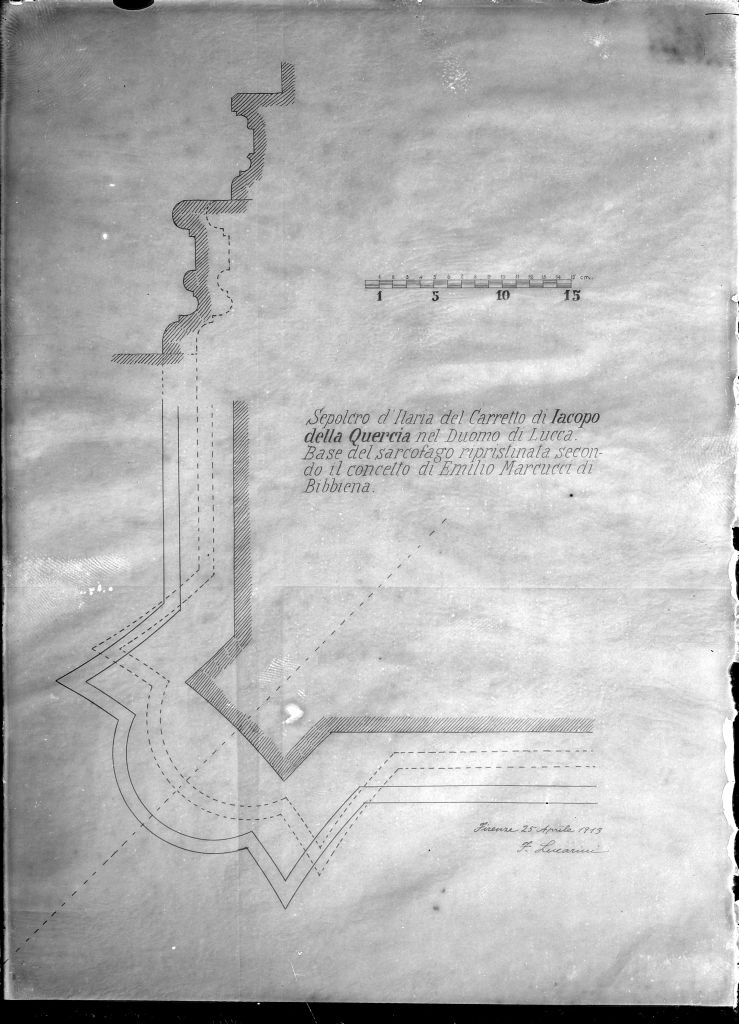 Lucca - Tomba di Ilaria del Carretto - Disegni (negativo) di Lucarini, F, Anonimo (XIX/ XX)