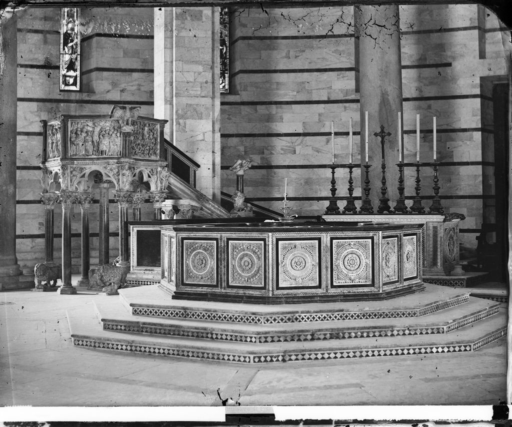 Pisa - Battistero - Vedute interne (negativo) di Guido da Como, Nicola Pisano, Anonimo (XIX/ XX)