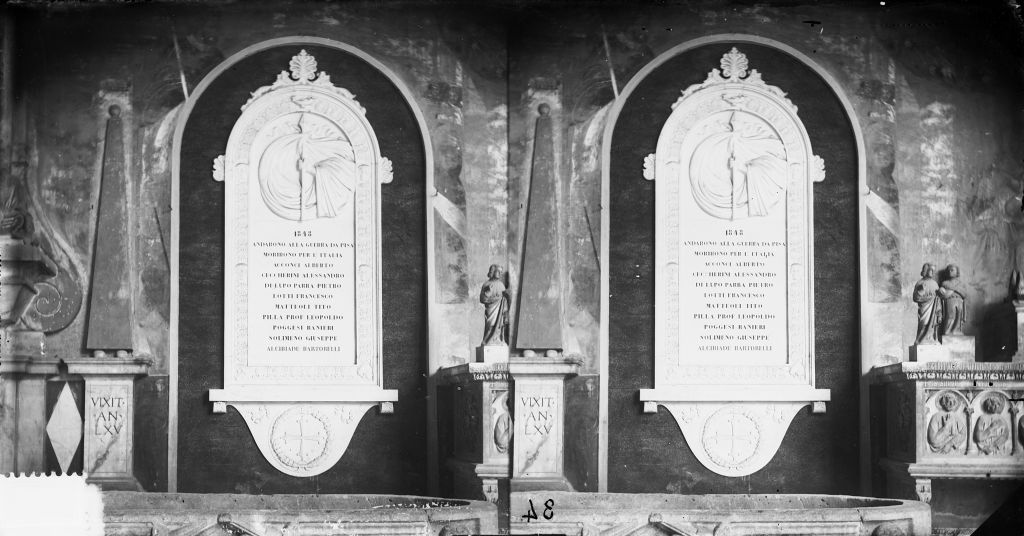 Pisa - Camposanto - Lapide commemorativa (negativo) di Anonimo (XIX/ XX)