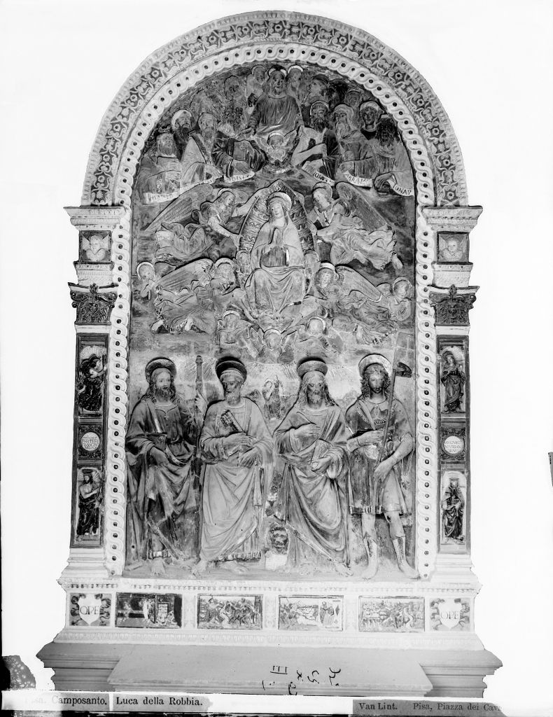 Pisa - Camposanto - Pala d'altare robbiana (negativo) di Della Robbia, Giovanni, Anonimo (XIX/ XX)