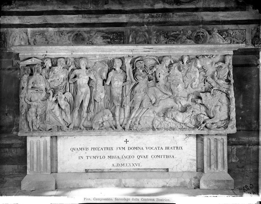 Pisa - Camposanto - Sarcofago della Contessa Beatrice (negativo) di Anonimo (XIX/ XX)