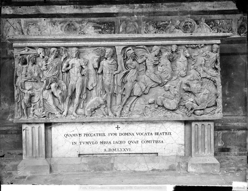 Pisa - Camposanto - Sarcofago della Contessa Beatrice (negativo) di Anonimo (XIX/ XX)