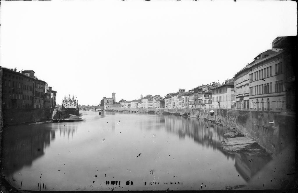 Pisa - Ponte a Mare - Vedute (negativo) di Anonimo (terzo quarto XIX)