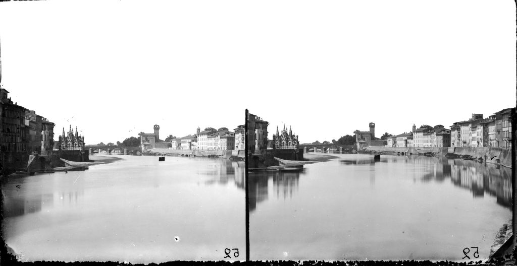 Pisa - Ponte a Mare - Vedute (negativo) di Anonimo (terzo quarto XIX)