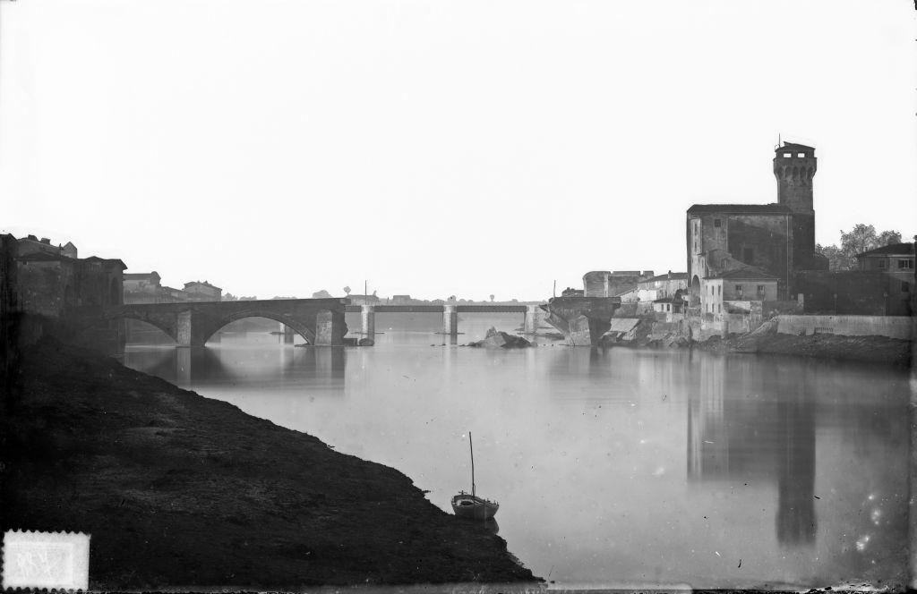 Pisa - Ponte a Mare - Vedute (negativo) di Anonimo (terzo quarto XIX)