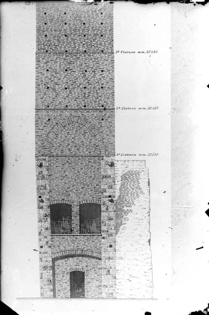 Vicopisano - Torre Malanima - Disegni (negativo) di Anonimo (primo quarto XX)