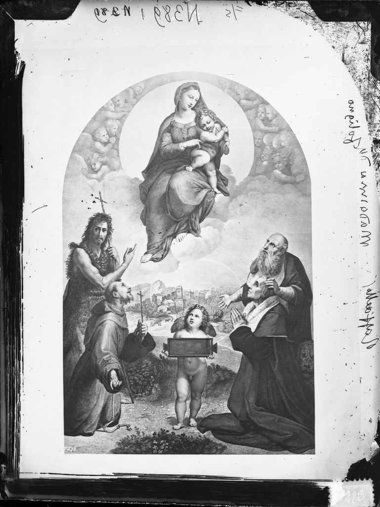 Raffaello Sanzio - Dipinti - Foligno (negativo) di Raffaello Sanzio, Anonimo (XIX/ XX)