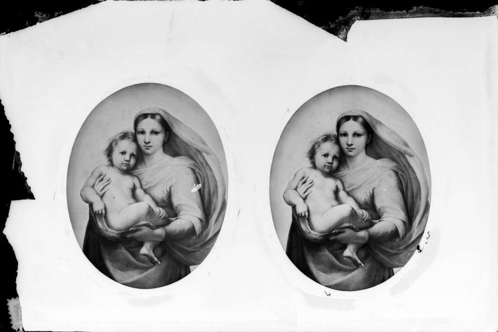 Raffaello Sanzio. Madonna Sistina (?) - Dresda (negativo) di Raffaello Sanzio, Anonimo (XIX/ XX)