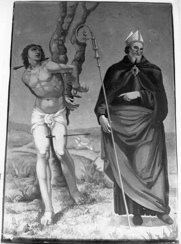 San Sebastiano e San Niccolò (dipinto) di Tavani Vasco (metà sec. XX)