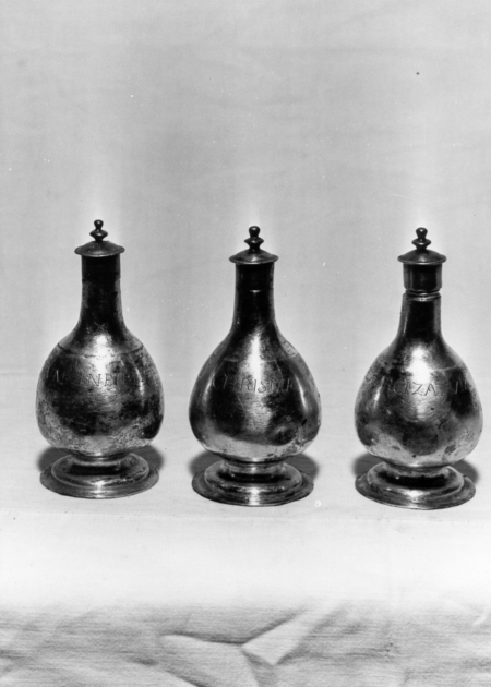 vasetti per oli santi - ambito italiano (sec. XVIII)