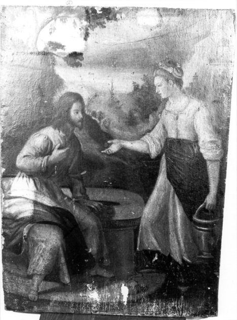 CRISTO E LA SAMARITANA (dipinto) - ambito italiano (sec. XVII)