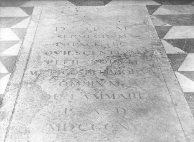 lapide tombale - ambito lucchese (sec. XIX)