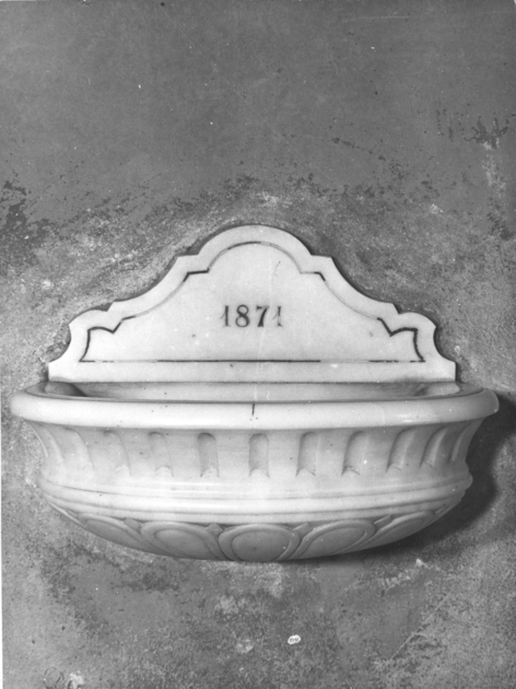 acquasantiera da parete - ambito toscano (sec. XIX)