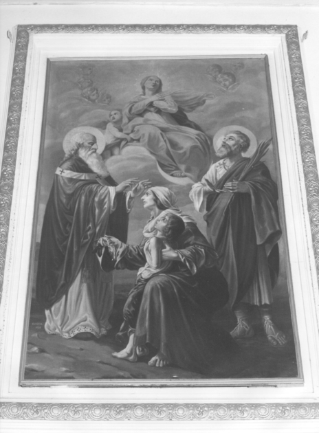 MADONNA CON SAN DONATO E SAN BIAGIO (dipinto) - ambito toscano (sec. XX)