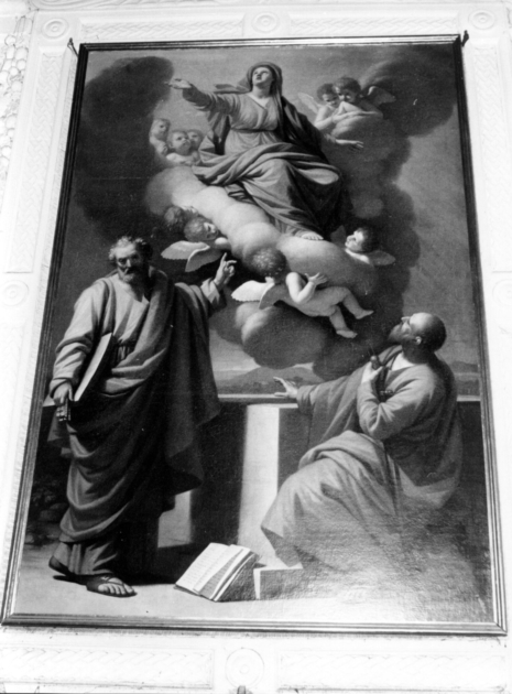 MADONNA ASSUNTA, SAN PIETRO E SAN PAOLO (dipinto) di Tofanelli Stefano (primo quarto sec. XIX)