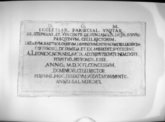 lapide documentaria - ambito lucchese (sec. XVII)