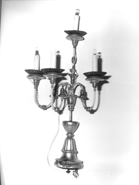 candeliere, elemento d'insieme - ambito lucchese (sec. XIX)