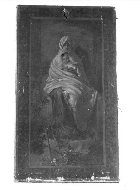 MADONNA CON BAMBINO (dipinto) - ambito toscano (fine/inizio secc. XIX/ XX)