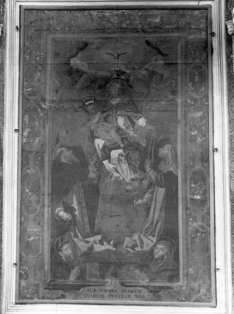 Madonna del Rosario con San Domenico, Santa Caterina da Siena, Sant'Agostino,Sant'Anna e i misteri del rosario (dipinto) - ambito toscano (sec. XIII)