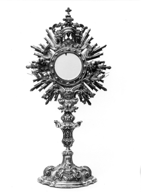 ostensorio - a raggiera - bottega lombarda (?) (fine/inizio secc. XVIII/ XIX)