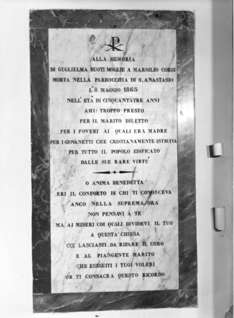 lapide tombale - ambito garfagnino (sec. XIX)