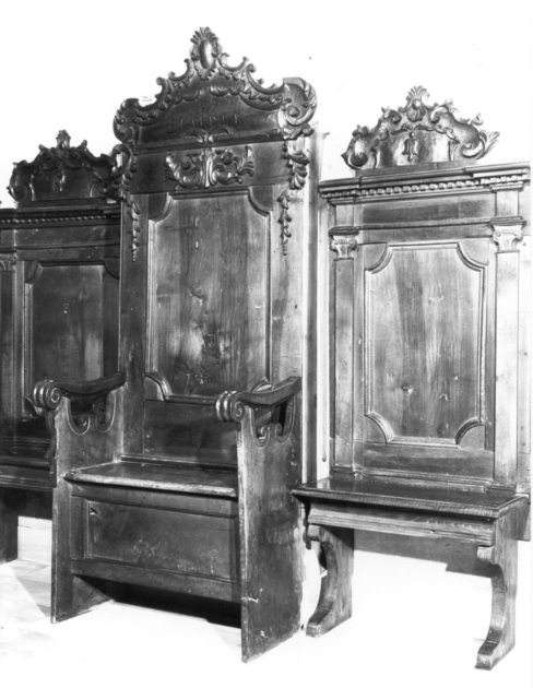 stalli del coro - ambito garfagnino (sec. XVIII)