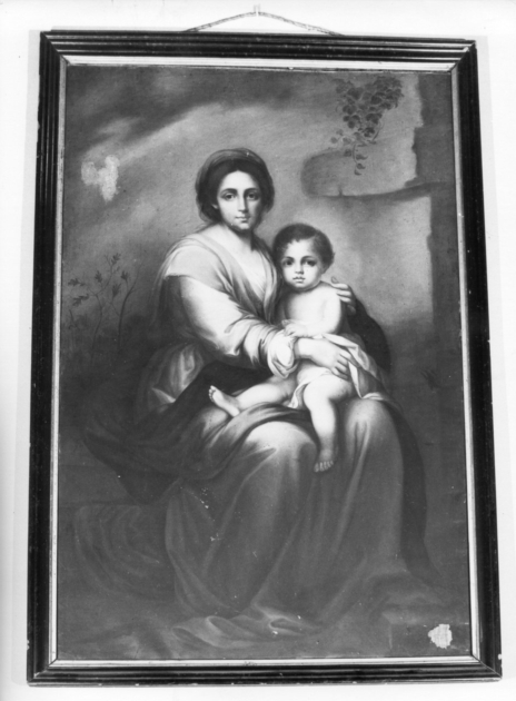 MADONNA CON BAMBINO (dipinto) - ambito italiano (sec. XVII)